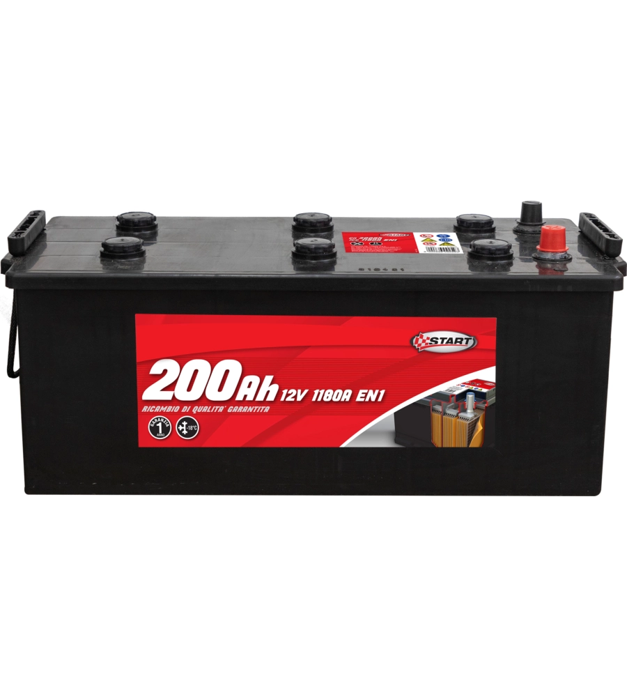 Batteria per autocarro e trattori 200ah 12v 1050a polo positivo sinistro